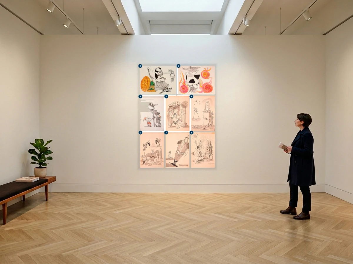 Gerda Brentani - 8 Drawings - Bible Series in room