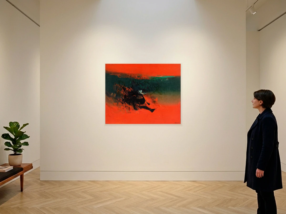 Tikashi Fukushima - Abstrato em Vermelho no ambiente