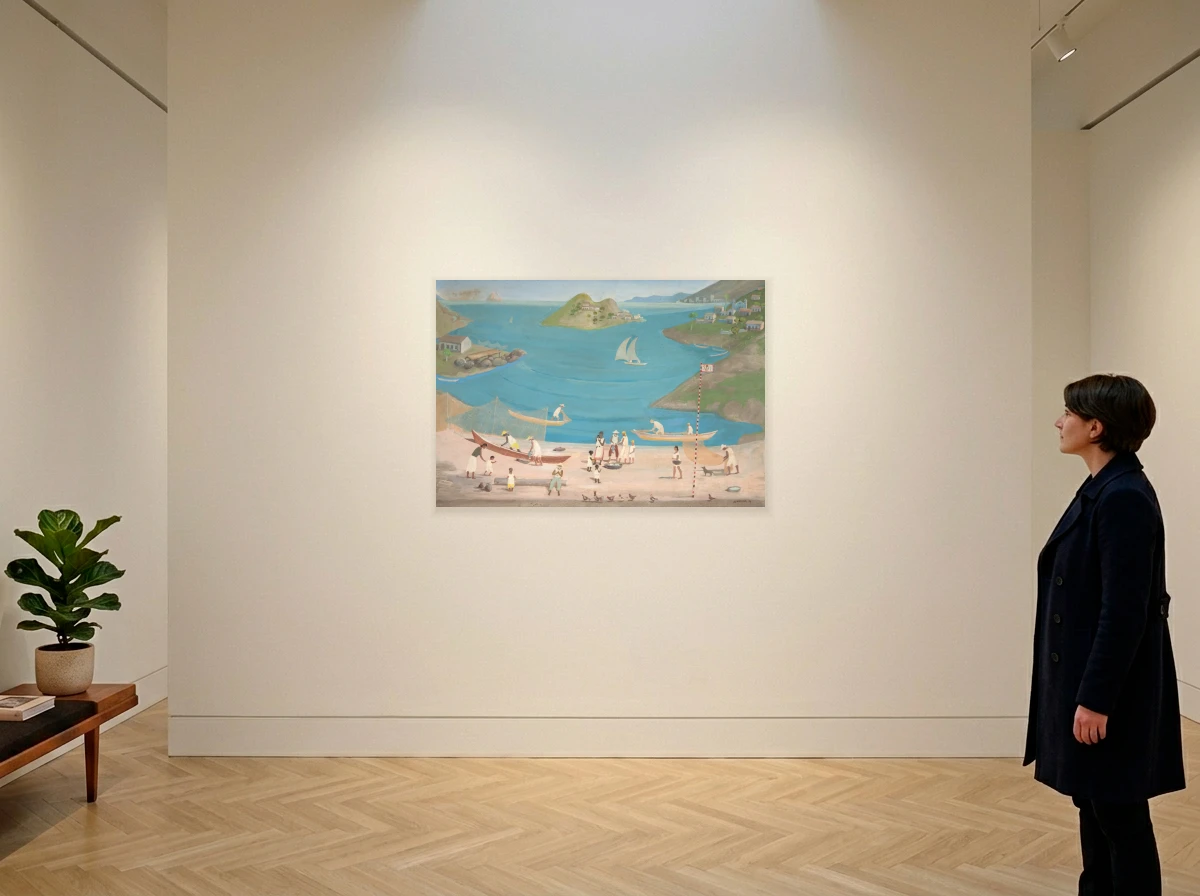 Fulvio Pennacchi - Paisagem com Pescadores no ambiente
