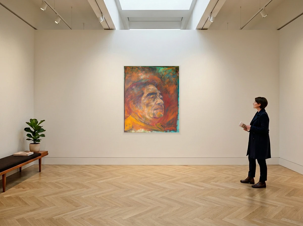 Rubens Matuck - Retrato de Aldemir Martins no ambiente