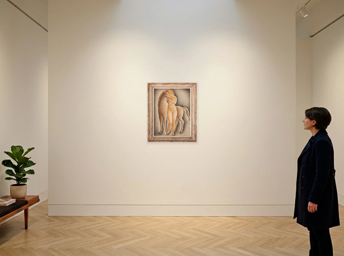 Vicente do Rego Monteiro - Naked And Horse in room