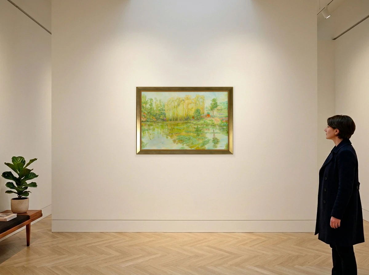 Cirton Genaro - Um Pequeno Barquinho no Lago de Monet em Giverny no ambiente