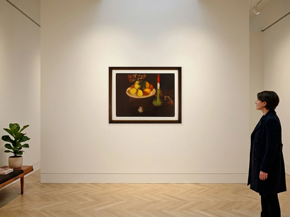 Carlos Scliar - Platter With Fruit And Candlestick in room