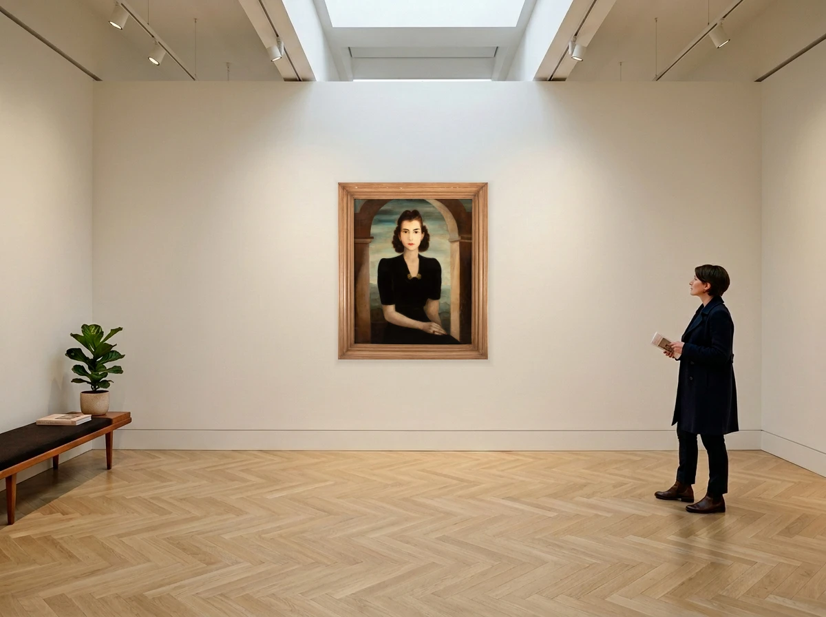 Enrico Bianco - Portrait Of Helena Matarazzo Comenale in room