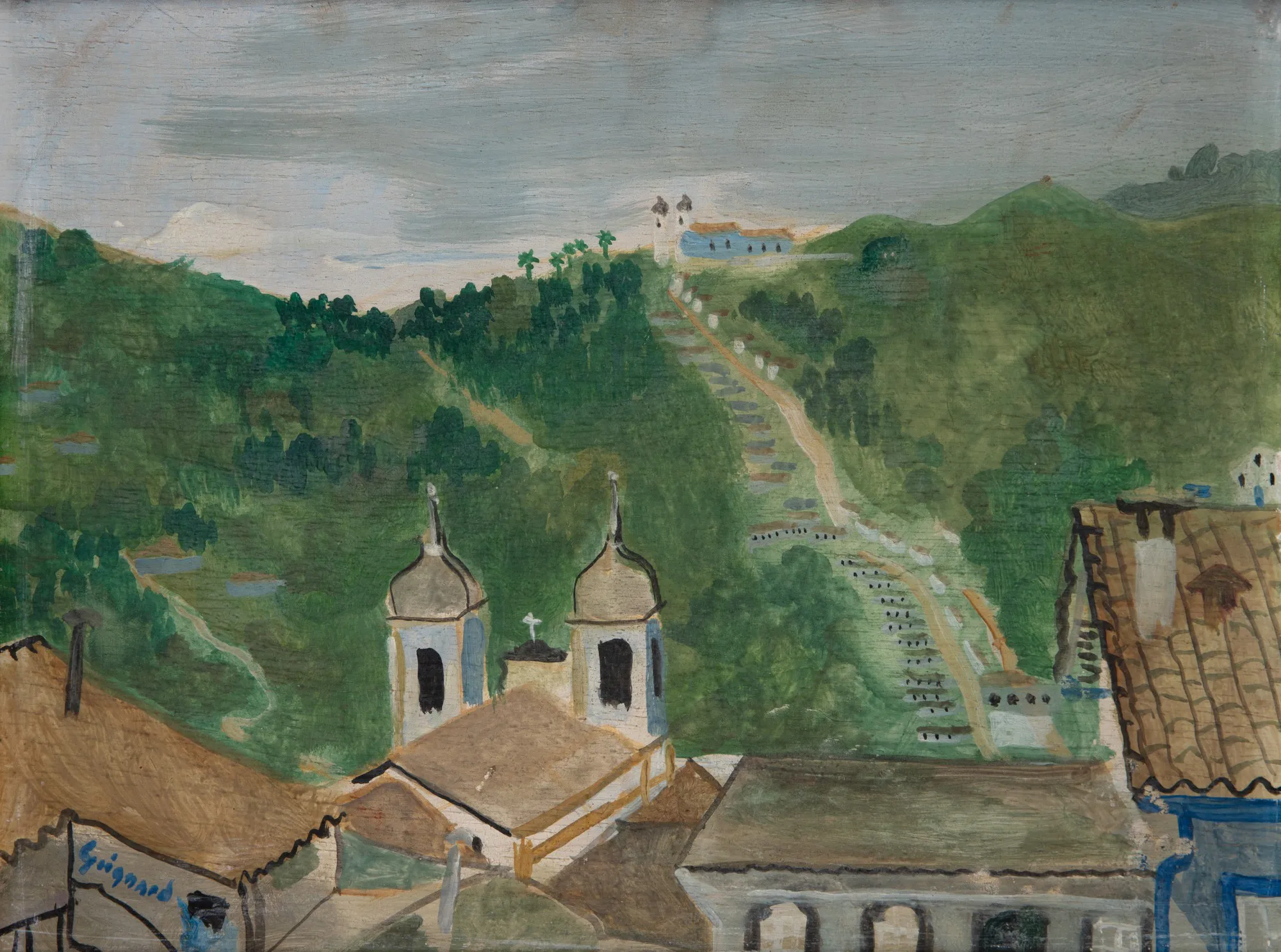 Alberto da Veiga Guignard - Paisagem com Casario e Igreja