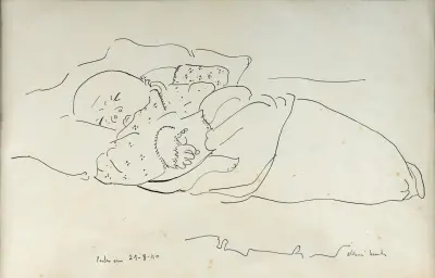 Aldemir Martins - Bebê Dormindo - Retrato de Pedro