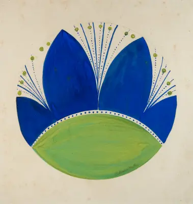 Aldemir Martins - Flor Azul e Verde
