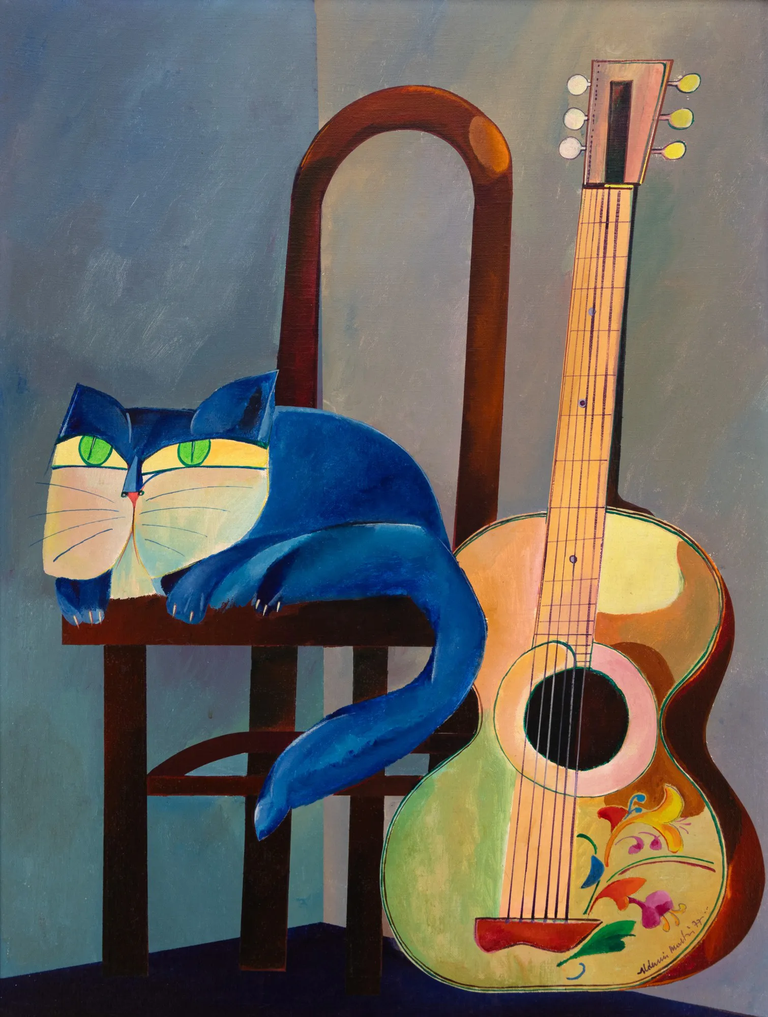 Aldemir Martins - Gato com Violão