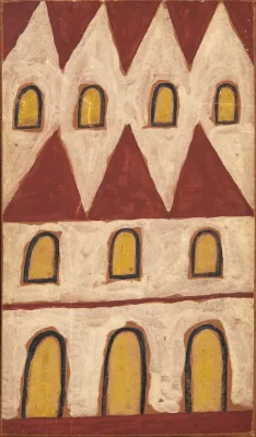 Alfredo Volpi - Estudo Fachada de Telhados Castanhos
