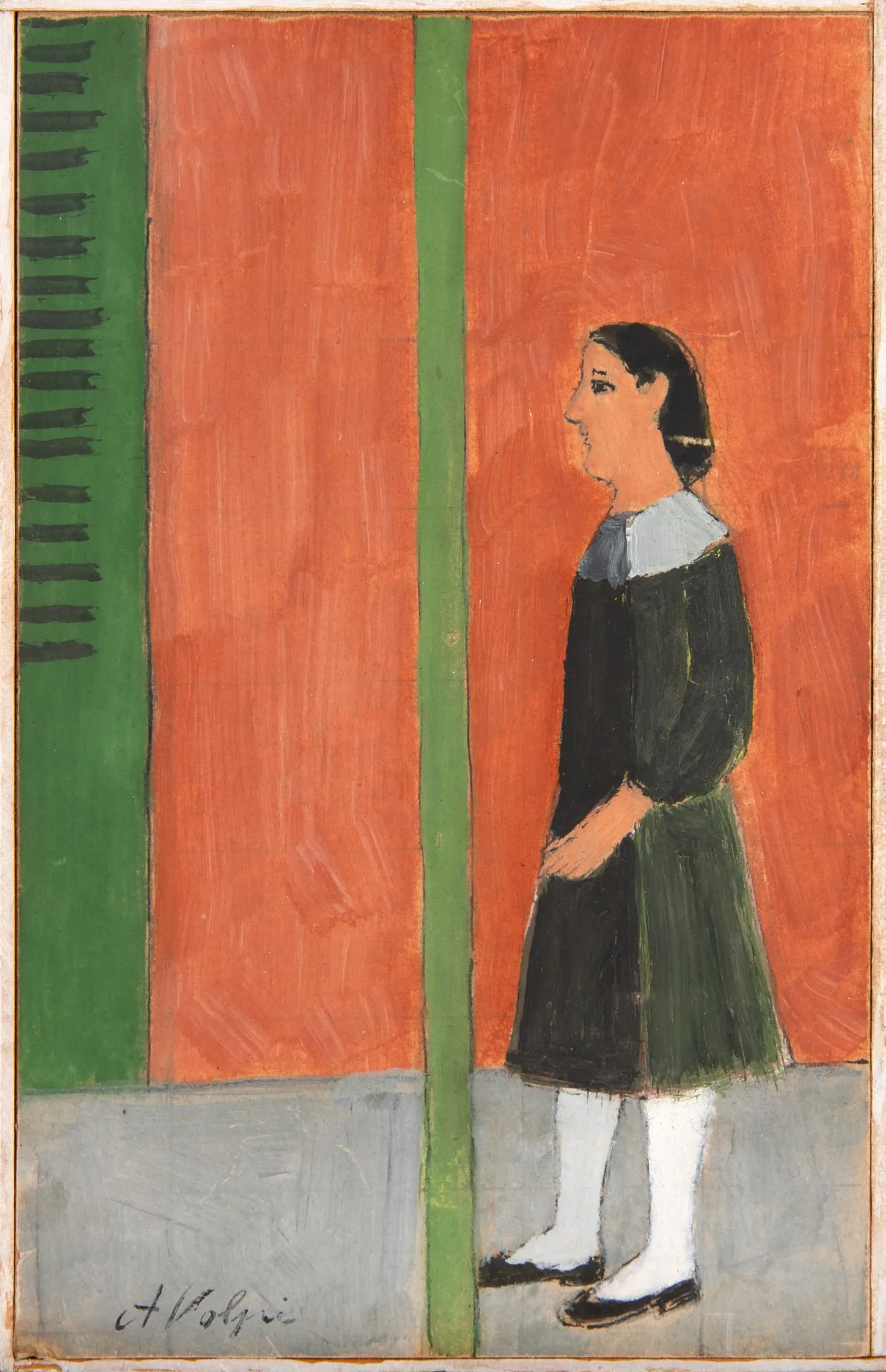 Alfredo Volpi - Mulher no Ponto de Ônibus