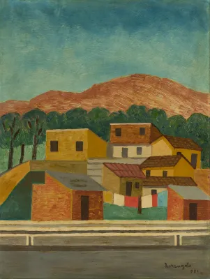 Amadeo Lorenzato - Montanha com Casario e Varal