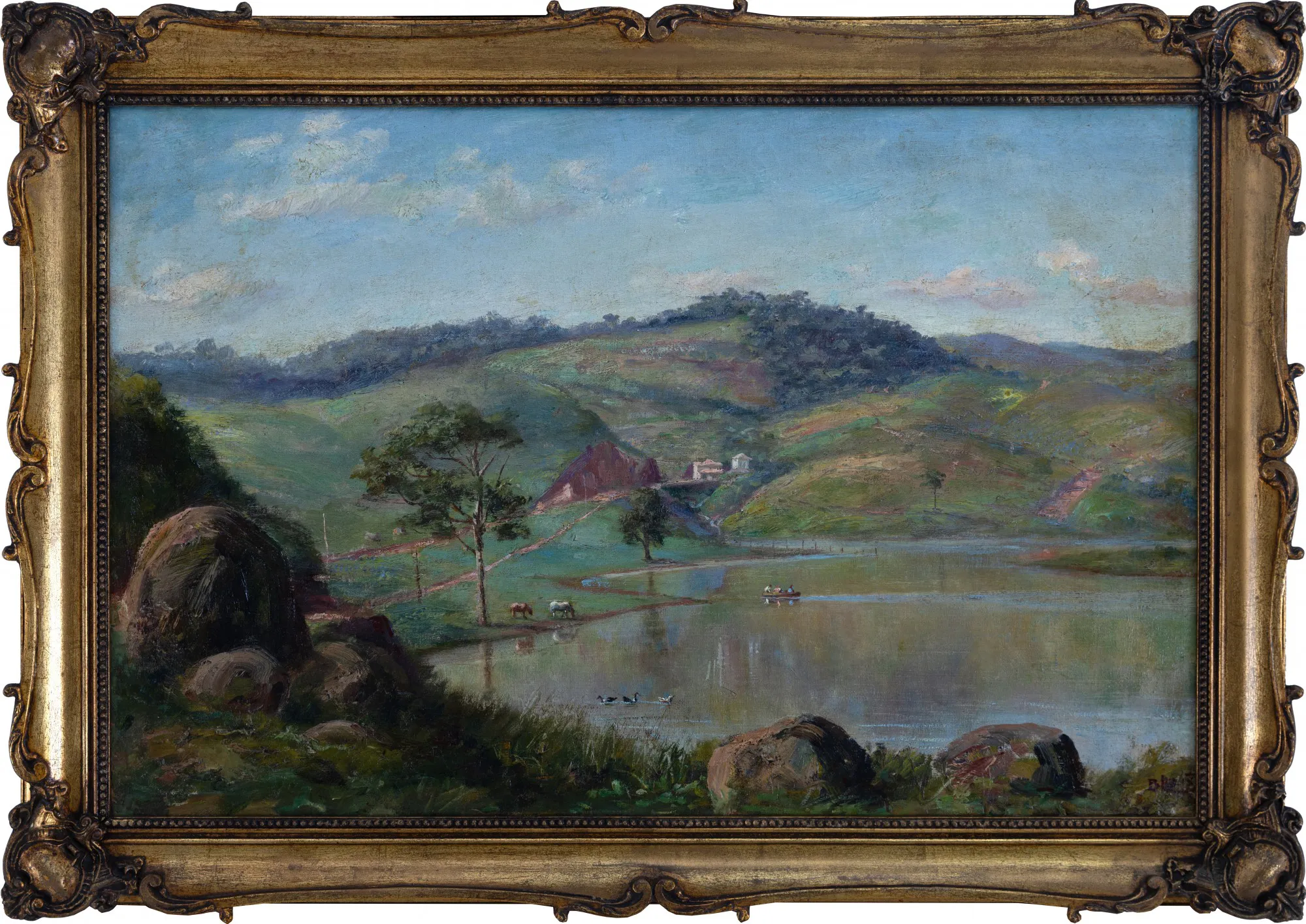 Benedito Calixto - Weir With Canoe