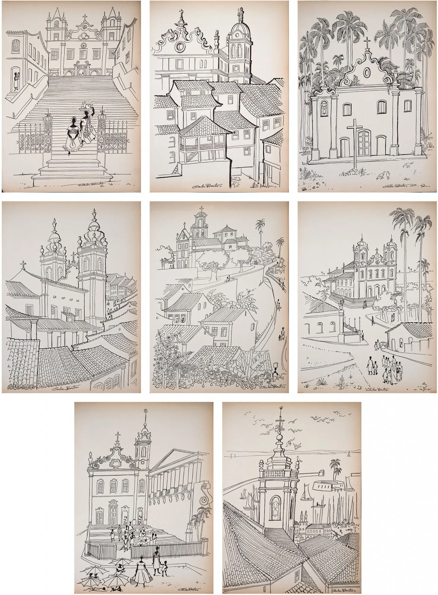 Carlos Bastos - Álbum Com 25 Reproduções - Igrejas, Santos e Anjos da Bahia