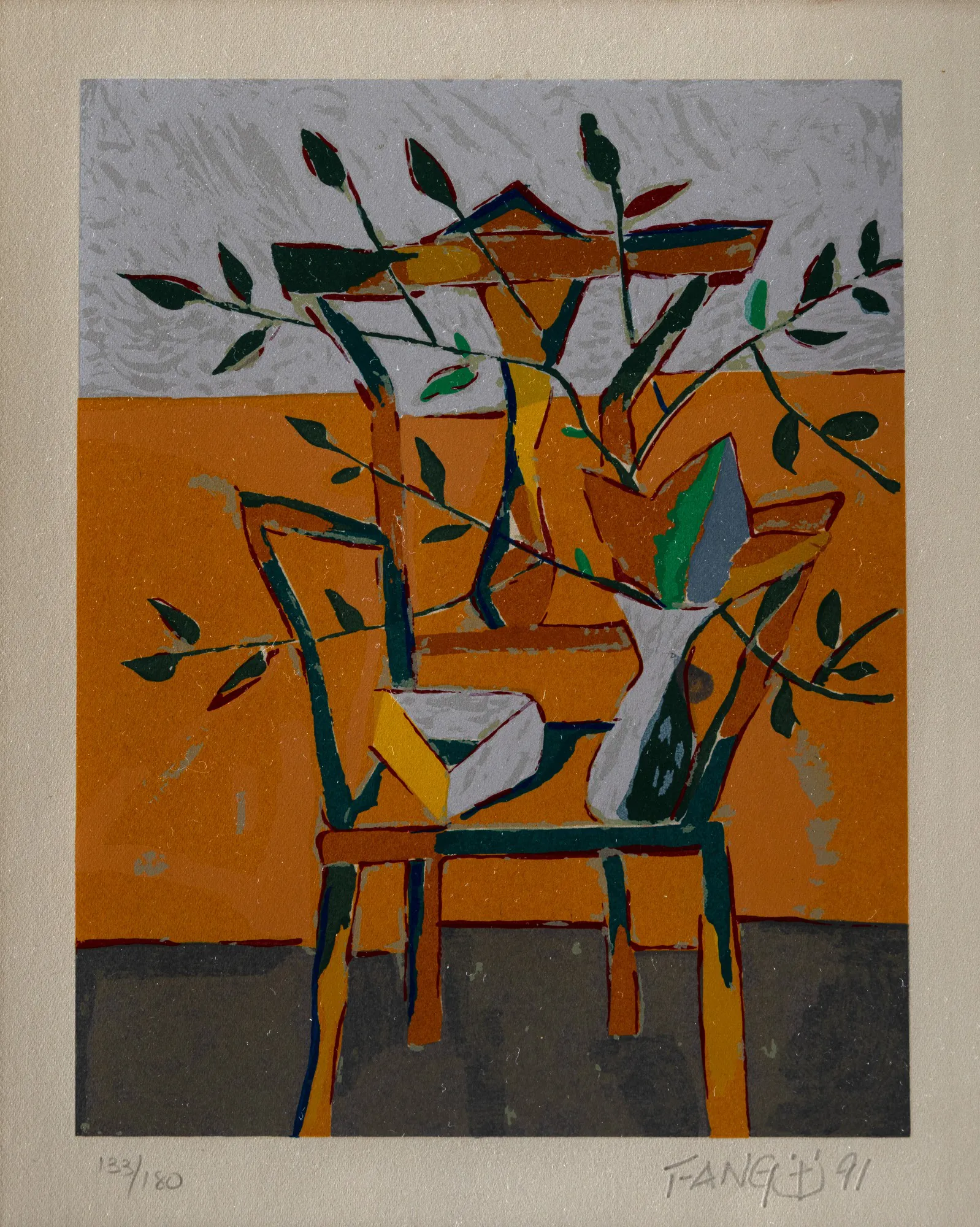 Chen Kong Fang - Cadeira com Vaso de Flor