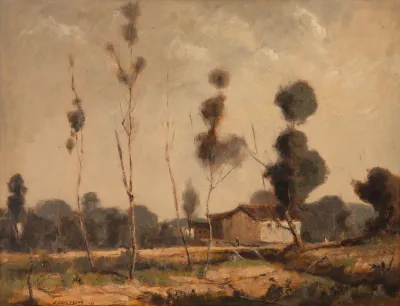 Edgard Oehlmeyer - Paisagem com Casebre ao Fundo
