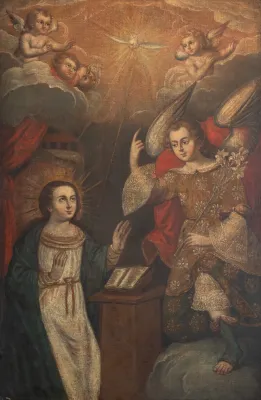 Escola Cusquenha - Anunciação do Arcanjo Gabriel à Virgem-Maria