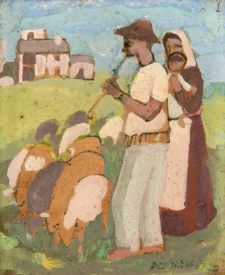 Fulvio Pennacchi - Família Pastorando Ovelhas - Pendant