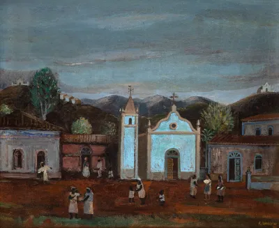 Fulvio Pennacchi - Vila com Igreja e Figuras