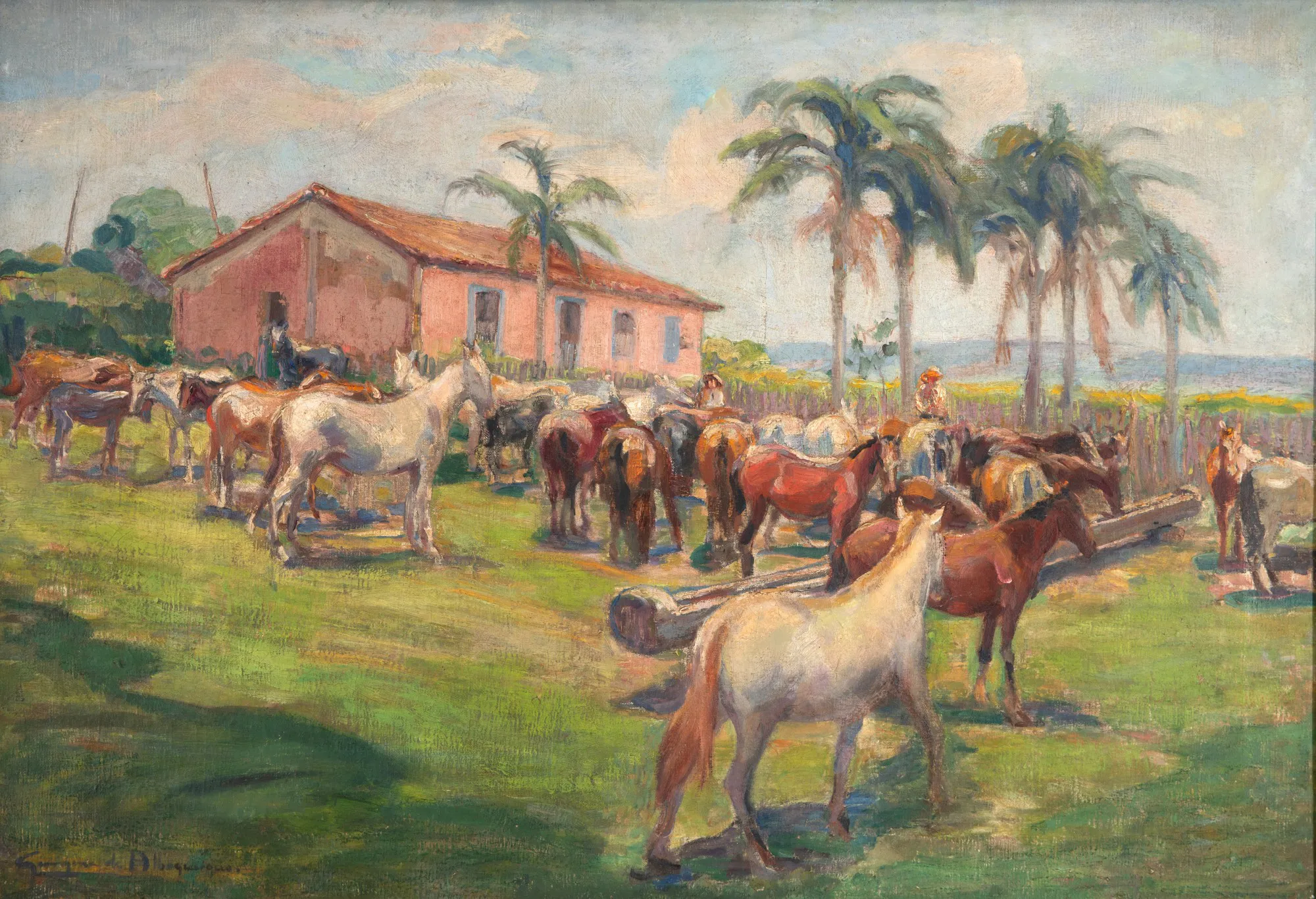Georgina de Albuquerque - Cena com cavalos