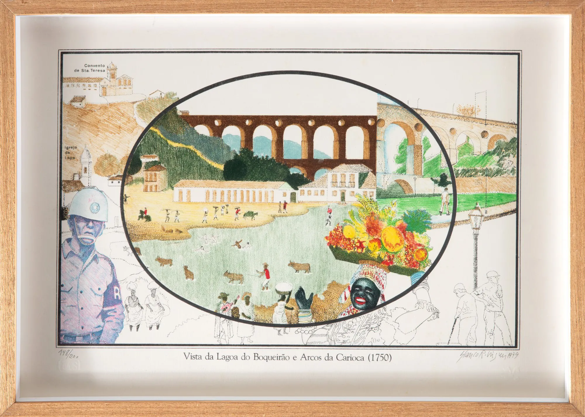 Glauco Rodrigues - Vista da lagoa do Boqueirão e Arcos da Carioca