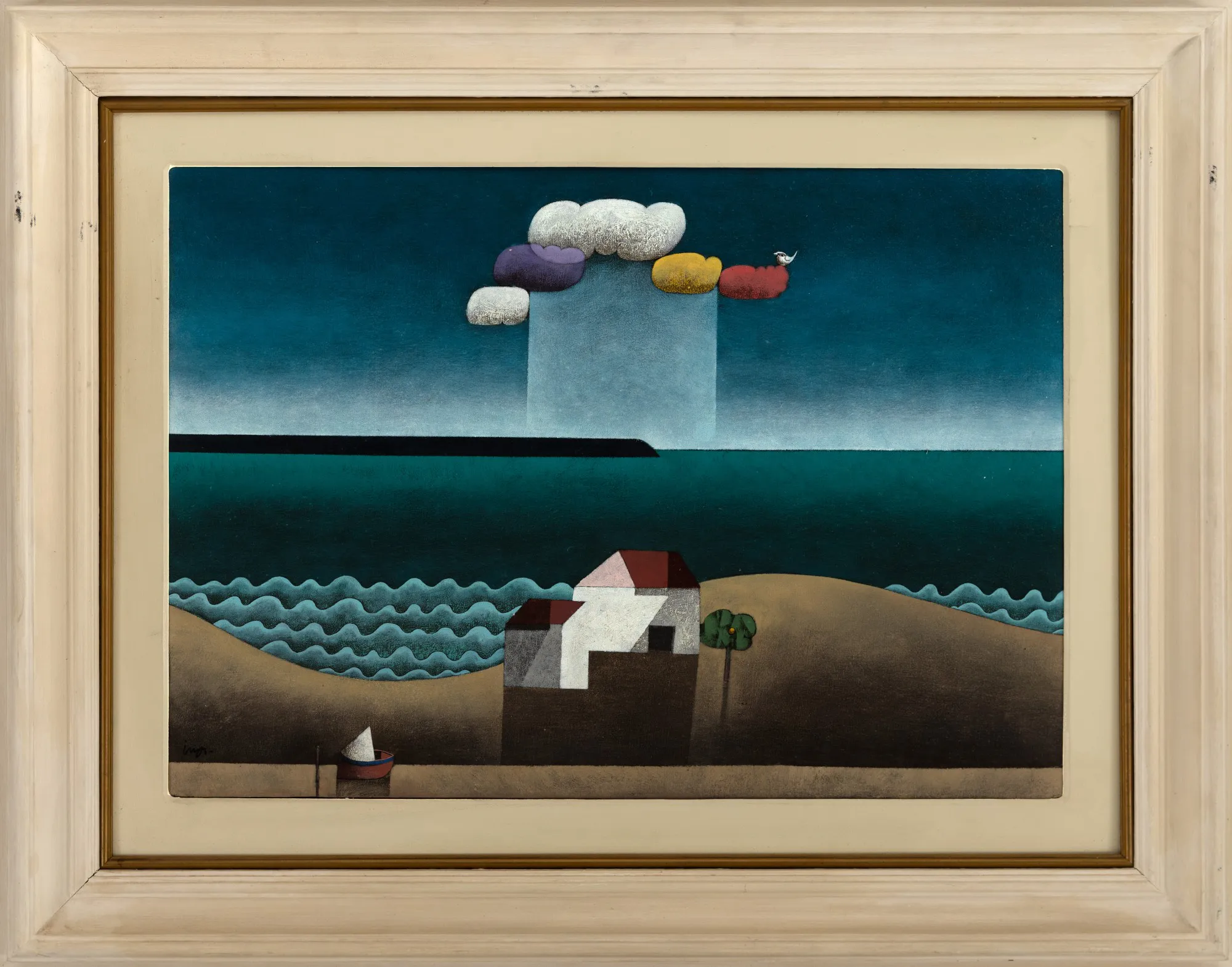 Inos Corradin - Beach With Clouds And Bird