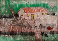 José Antônio da Silva - Casa com Bois na Chuva