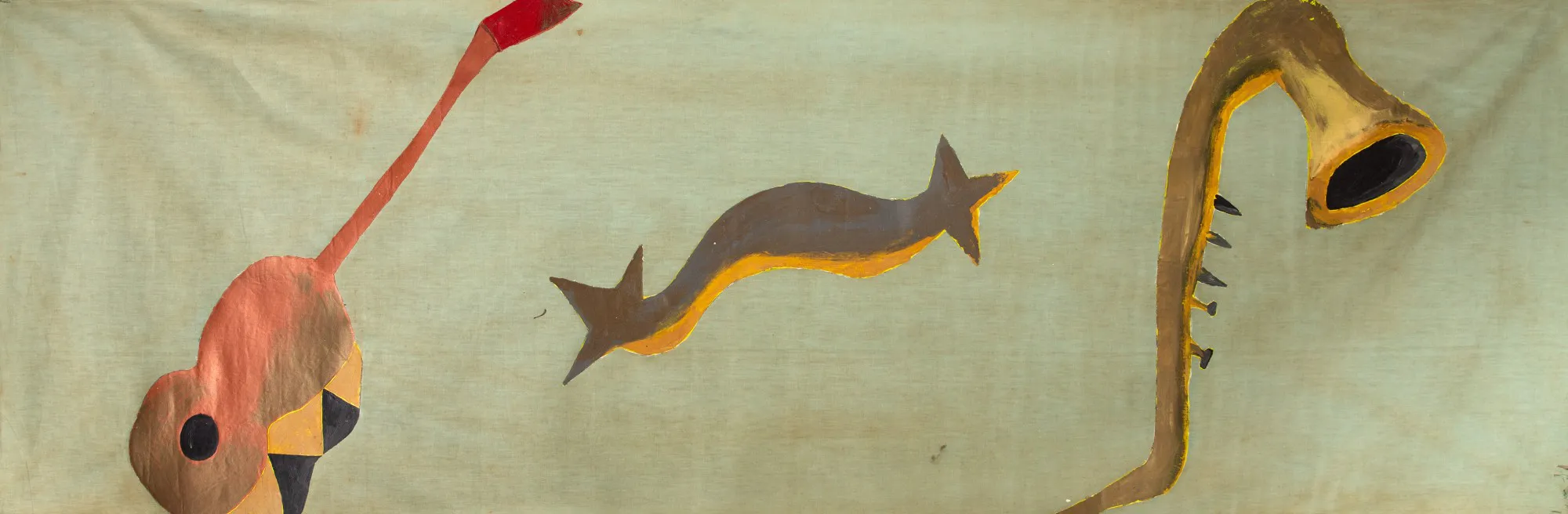 José Leonilson - Instrumentos sobre Fundo Verde