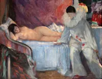 José Marques Campão - Pierrot e Jovem Nua