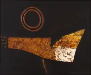 Kazuo Wakabayashi - Abstração em Marrom, Amarelo e Branco
