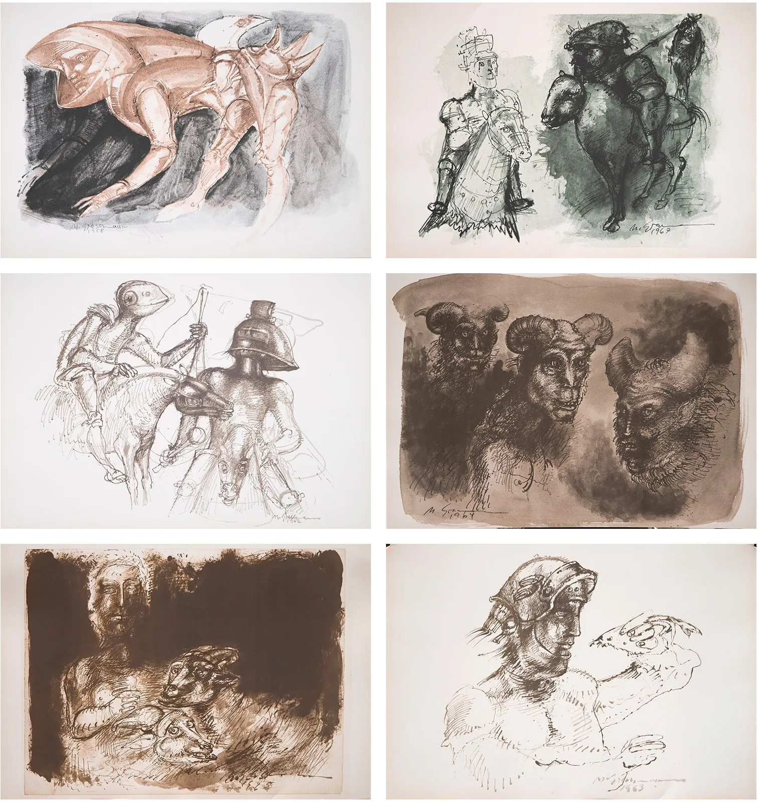 Marcelo Grassmann - Álbum Com 10 Desenhos de Reproduções