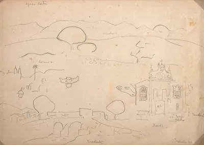 Tarsila do Amaral - Paisagem de Tiradentes Com Dois Panoramas de Igreja