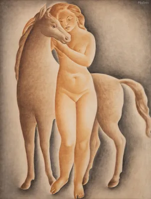 Vicente do Rego Monteiro - Nu e Cavalo